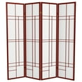 thumbnail image 1 of Red Lantern 6 ft. Tall Eudes Shoji Screen - Rosewood - 4 Panels, 1 of 6