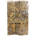 thumbnail image 1 of Red Lantern 6 ft. Tall Flowering Gold Canvas Room Divider - 3 Panel, Freestanding, Foldable Screen, 1 of 7