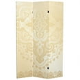 thumbnail image 1 of Oriental Furniture 6 ft. Tall Ivory Pattern Canvas Room Divider - 3 Panel, 1 of 7