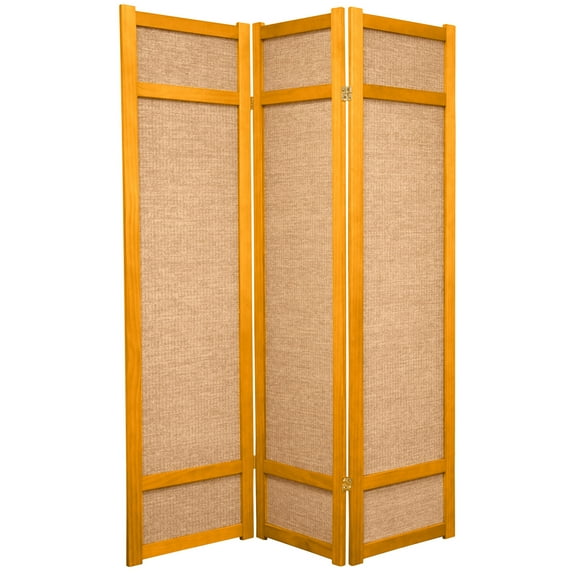 Red Lantern 6 ft. Tall Jute Shoji Screen - 3 Panel - Honey
