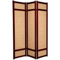 thumbnail image 1 of Red Lantern 6 ft. Tall Jute Shoji Screen - 3 Panel - Rosewood, 1 of 3