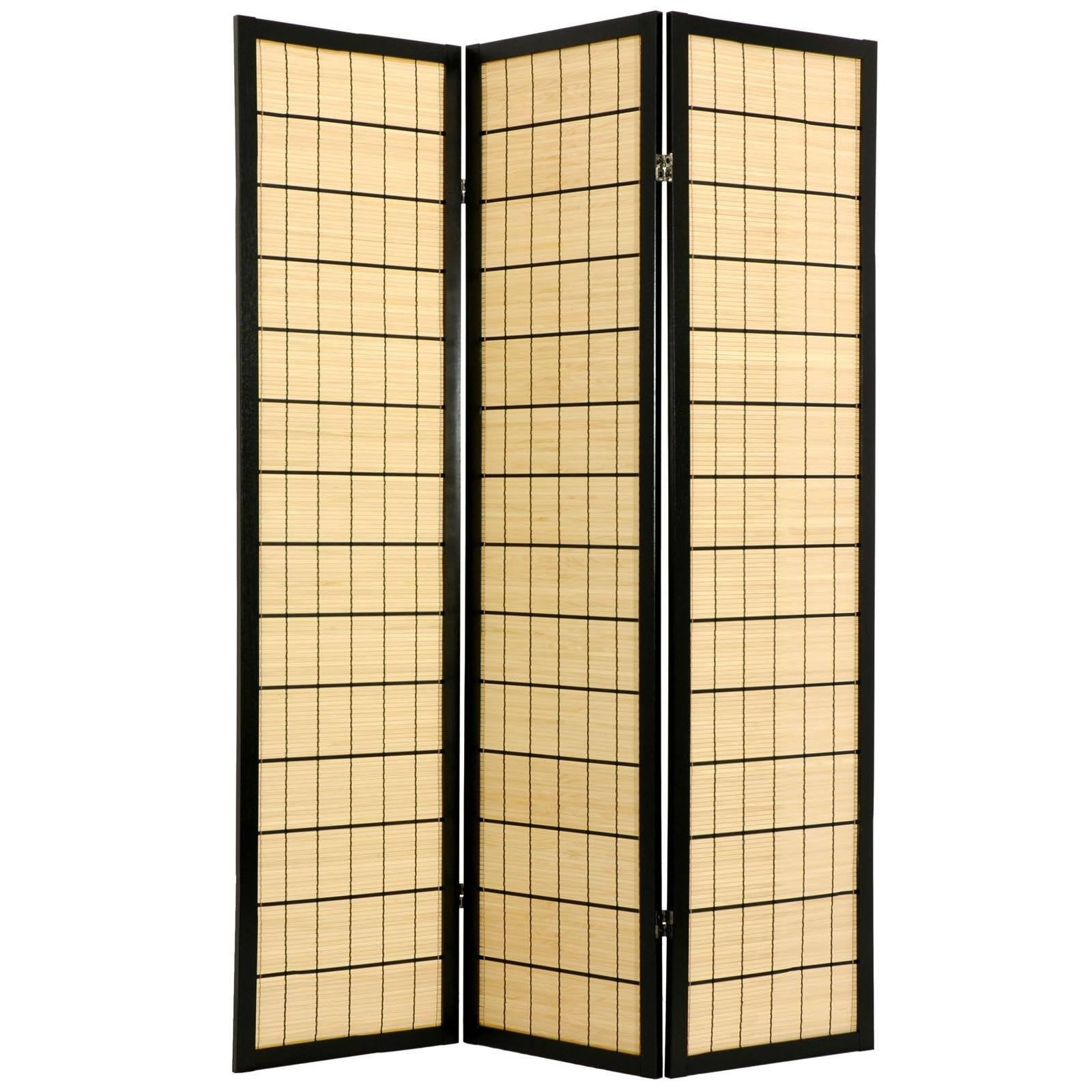 Oriental Furniture 6 ft. Tall Kimura Shoji Screen - 6 Panel - Black