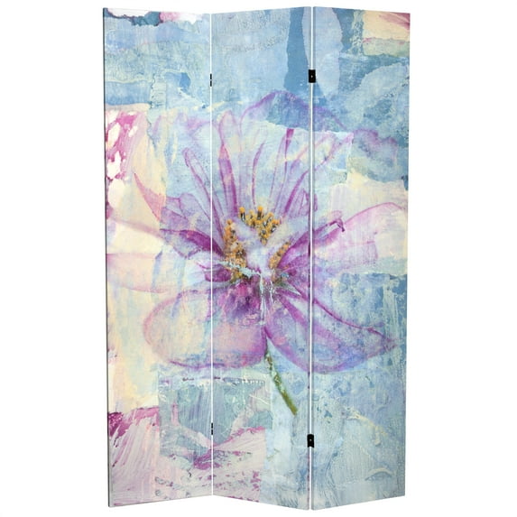 Oriental Furniture 6 ft. Tall Love Blossom Canvas Room Divider - 3 Panel