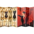 thumbnail image 1 of Oriental Furniture 6 ft. Tall Mannequin and Singer Canvas Room Divider - 4 Panel, 1 of 3