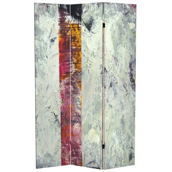 Oriental Furniture 6 ft. Tall November Light Canvas Room Divider - 3 Panel
