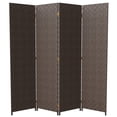 thumbnail image 1 of Red Lantern 6 ft. Tall Woven Fiber Outdoor All Weather Room Divider - 4 Panel - Dark Brown, 1 of 8