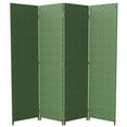 thumbnail image 1 of Red Lantern 6 ft. Tall Woven Fiber Outdoor All Weather Room Divider - 4 Panel - Green, 1 of 8
