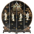 thumbnail image 1 of Oriental Furniture 6 ft. Tall Round Lacquer Ladies Room Divider - 4 Panel, 1 of 7
