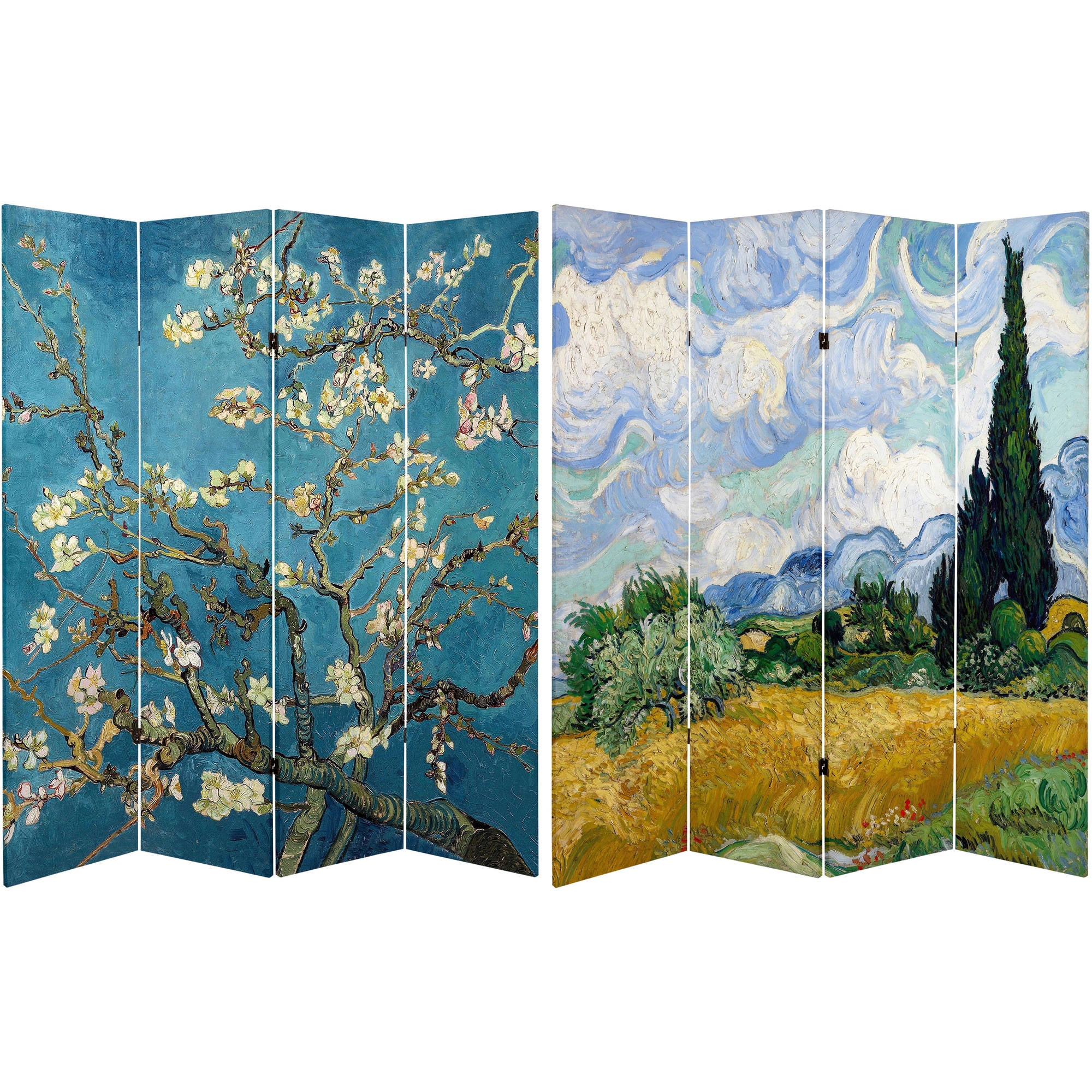 Van Gogh Almond Blossoms and Wheat Field Canvas Folding Room Divider