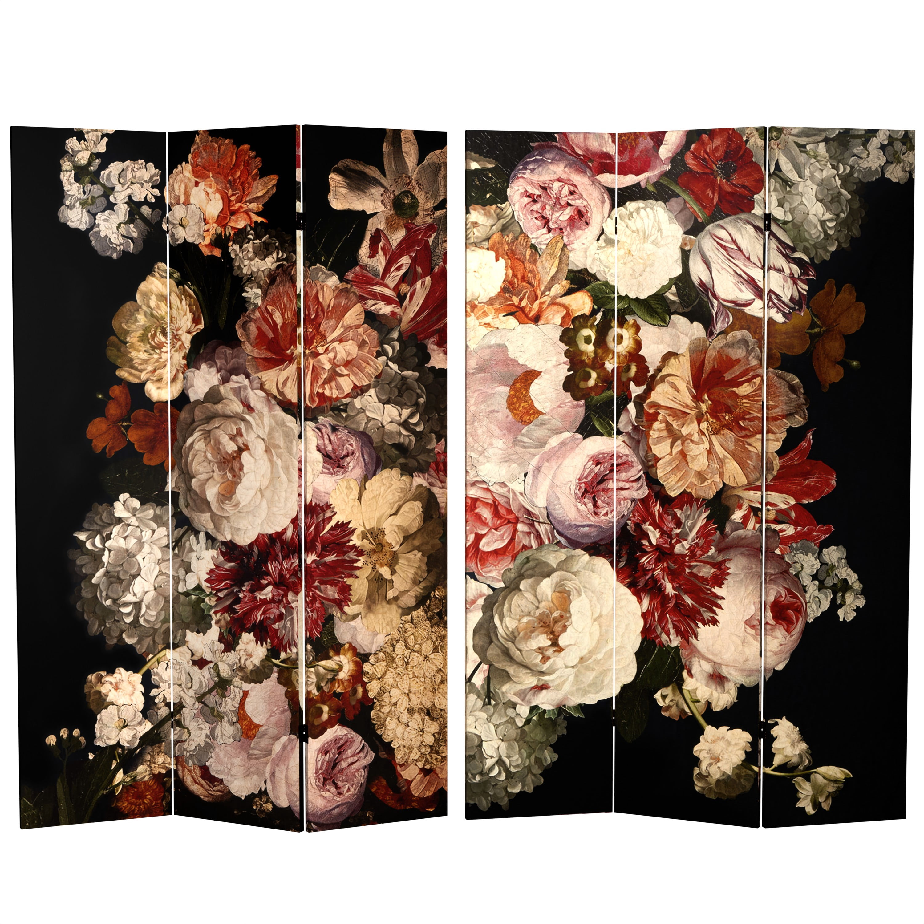 Oriental Furniture Flowers Room Divider - 6 ft. Tall Privacy