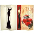 thumbnail image 1 of Oriental Furniture 6 ft. Tall Vintage Weekend Room Divider - London - 3 Panel, 1 of 6