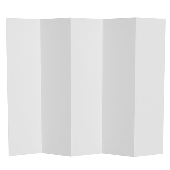 Red Lantern 6 ft. Tall White Temporary Cardboard Folding Screen - 5 Panel