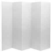 Oriental Furniture 6 ft. Tall White Cardboard Room Divider - 5 Panel