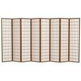 thumbnail image 1 of Red Lantern 6 ft. Tall Window Pane Shoji Screen - Walnut - 8 Panels, 1 of 7