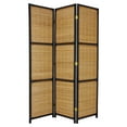 thumbnail image 1 of Oriental Furniture 6 ft. Tall Woven Accent Room Divider - 3 Panel - Black, 1 of 2