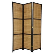 Oriental Furniture 6 ft. Tall Woven Accent Room Divider - 4 Panel - Cream