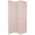 thumbnail image 1 of Red Lantern 6 ft. Tall Woven Fiber Folding Screen - Light Pink - 3 Panel, 1 of 2