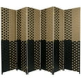 thumbnail image 1 of Red Lantern 6 ft. Tall Woven Fiber Folding Screen - Olive and Black - 6 Panel, 1 of 4
