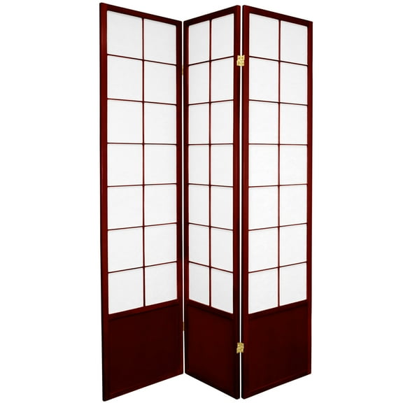 Oriental Furniture 6 ft. Tall Zen Shoji Screen - Rosewood - 3 Panel