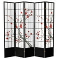 thumbnail image 1 of Oriental Furniture 7 Ft Tall Cherry Blossom Shoji Screen, Black, 5 panel, shoji screen, shoji paper, traditional, 1 of 6
