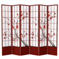 thumbnail image 1 of Oriental Furniture 7 Ft Tall Cherry Blossom Shoji Screen, Rosewood color, 6 panel, Shoji Screen, 1 of 6