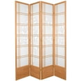 thumbnail image 1 of Oriental Furniture 7 Ft Tall Double Cross Bamboo Tree Shoji Screen, natural, 4 panel, 1 of 4