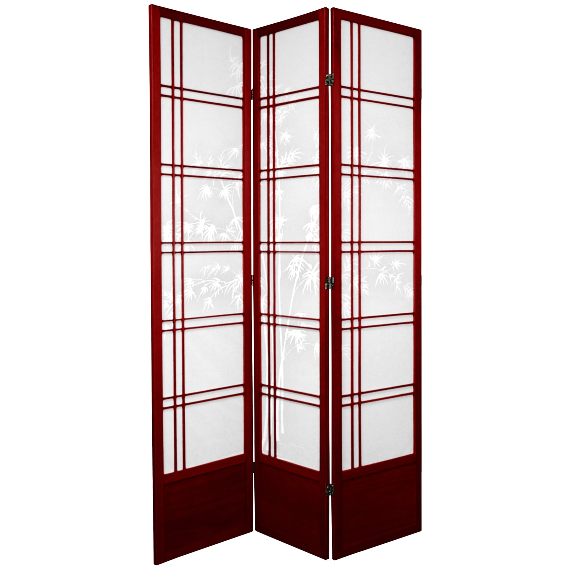 86" Rosewood Bamboo Tree Shoji Room Divider