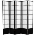 thumbnail image 1 of Red Lantern 7 ft. Tall Double Cross Shoji Screen - Black - 5 Panels, 1 of 6