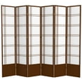 thumbnail image 1 of Red Lantern 7 ft. Tall Double Cross Shoji Screen - Walnut - 6 Panels, 1 of 6