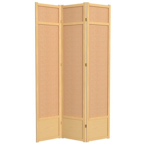 Red Lantern 7 ft. Tall Jute Shoji Screen - 3 Panel - Natural