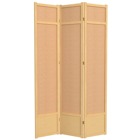 Red Lantern 7 ft. Tall Jute Shoji Screen - 3 Panel - Natural