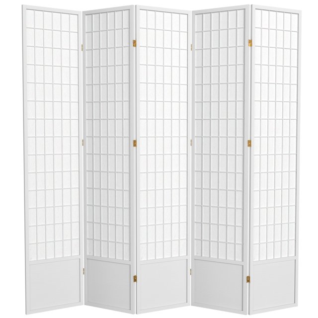 Pane Screen Red Lantern 7 ft. Tall Window Pane Shoji Screen - White - 5 Panels ...