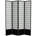 thumbnail image 1 of Red Lantern 7 ft. Tall Window Pane Shoji Screen - Black - 4 Panels, 1 of 7
