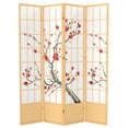thumbnail image 1 of Oriental Furniture 7 ft. Tall Cherry Blossom Shoji Screen - Natural - 4 Panel, 1 of 6