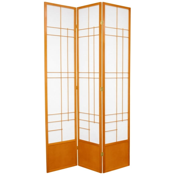 Red Lantern 7 ft. Tall Eudes Shoji Screen - Honey - 3 Panels