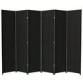 thumbnail image 1 of Red Lantern 7 ft. Tall Woven Fiber Folding Screen - Black - 6 Panel, 1 of 6