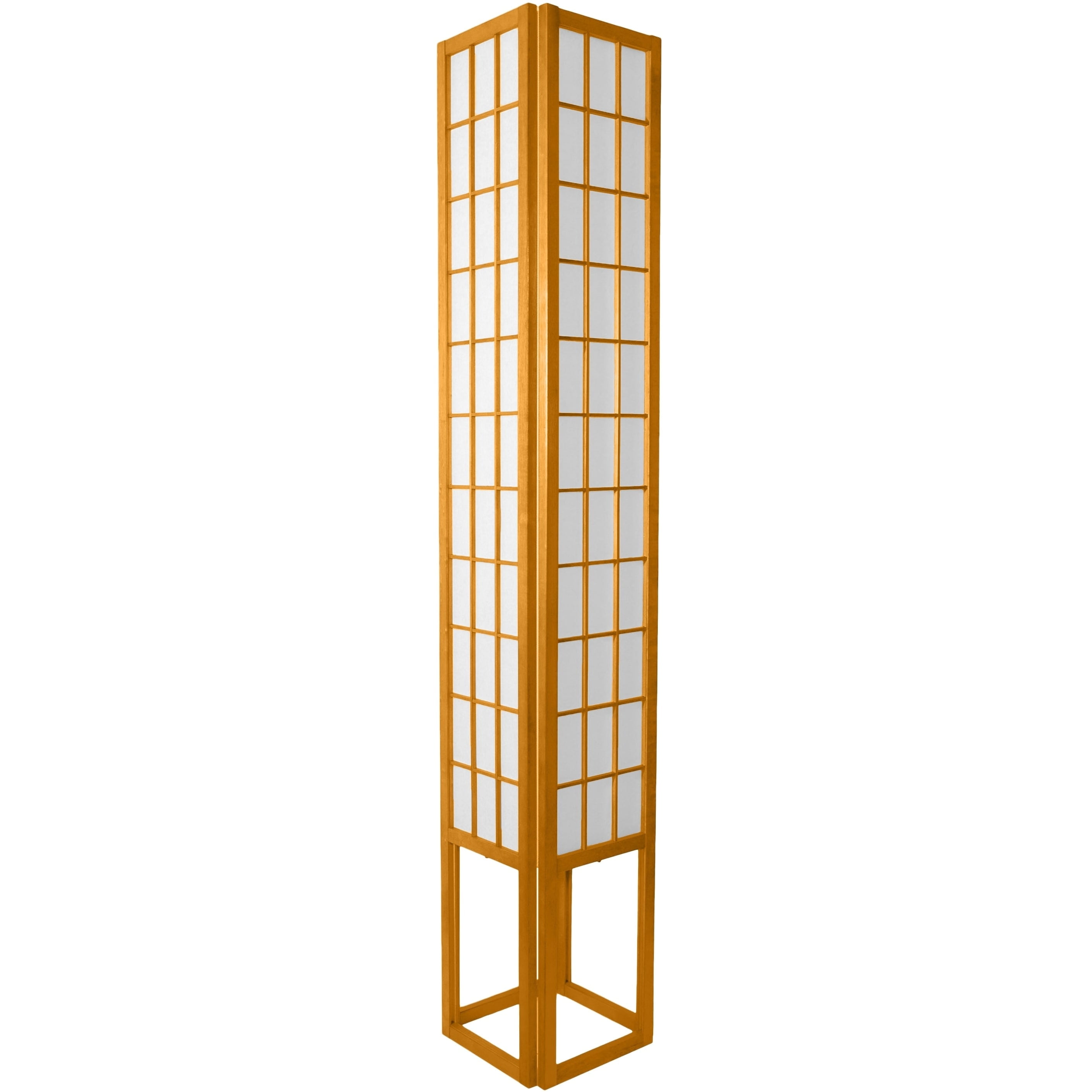 Honey 72" Shoji Lamp with White Fabric Shade