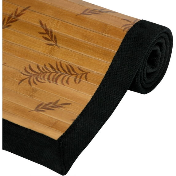 Oriental Furniture Bamboo Rug, Little Leaf, 4x6, indoor item, any room