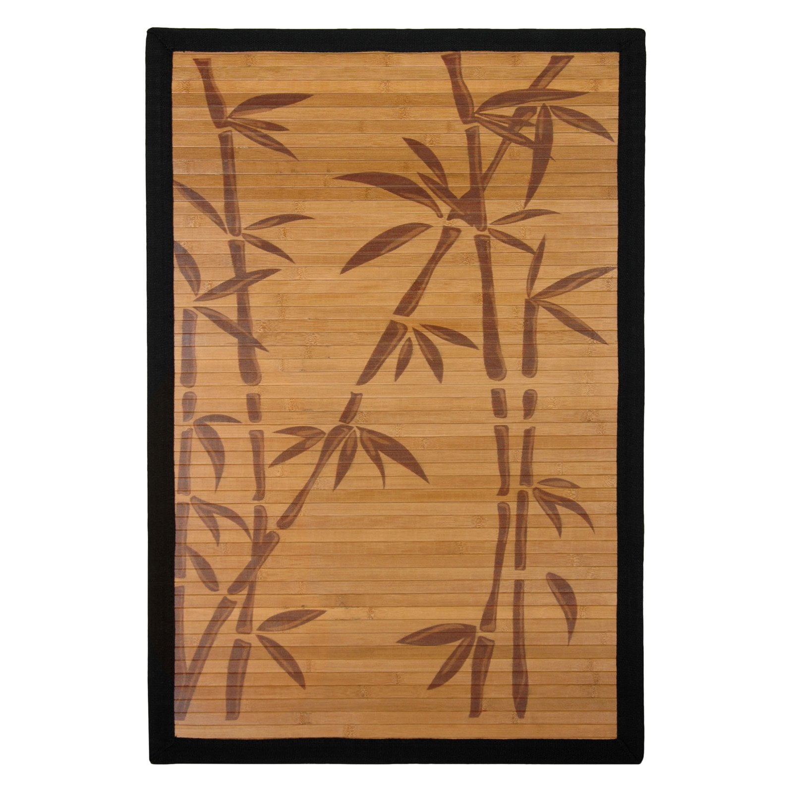 Oriental Furniture Bamboo Rug with Bamboo Tree Motifs, 5'x 8', natural ...