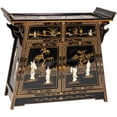 thumbnail image 1 of Oriental Furniture Black Lacquer Altar Cabinet - Royal Ladies, 1 of 7