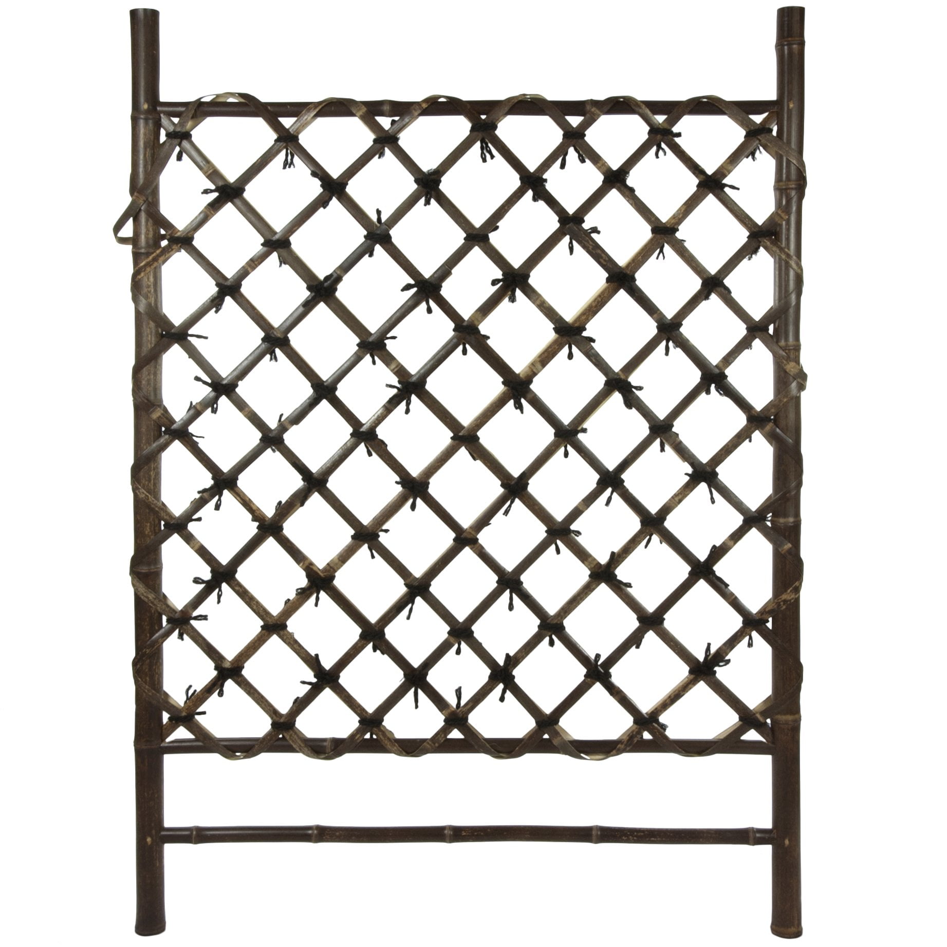 Dark Brown Bamboo Lattice Garden Trellis Panel