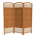 thumbnail image 1 of Red Lantern 4 ft. Short Fiber Weave Folding Screen - Dark Beige - 3 Panels, 1 of 7