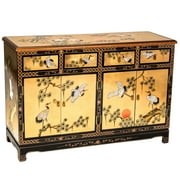 Red Lantern Gold Lacquer Sideboard - Cranes