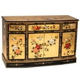thumbnail image 1 of Red Lantern Gold Lacquer Slant Sideboard - Birds and Flowers, 1 of 7
