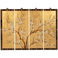 thumbnail image 1 of Oriental Furniture Gold Lacquer Wall Plaque - Cherry Blossom, 1 of 6