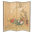 thumbnail image 1 of Red Lantern Harmony In Nature Hand Painted Silk Screen Room Divider, 1 of 2
