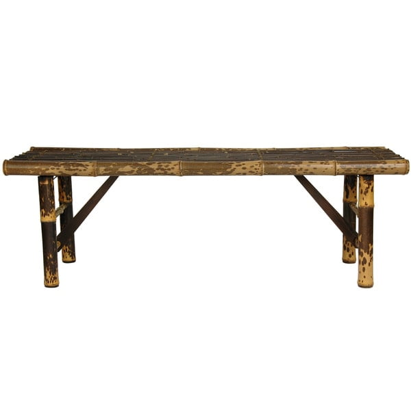 Oriental Furniture Japanese Bamboo Folding Indoor Backless Bench