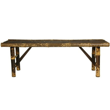 Oriental Furniture Japanese Bamboo Folding Indoor Backless Bench