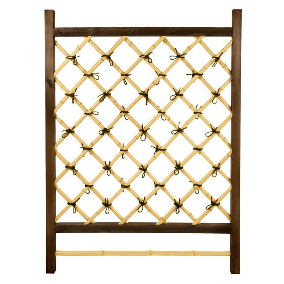 Oriental Furniture Japanese Garden Trellis in Dark Natural
