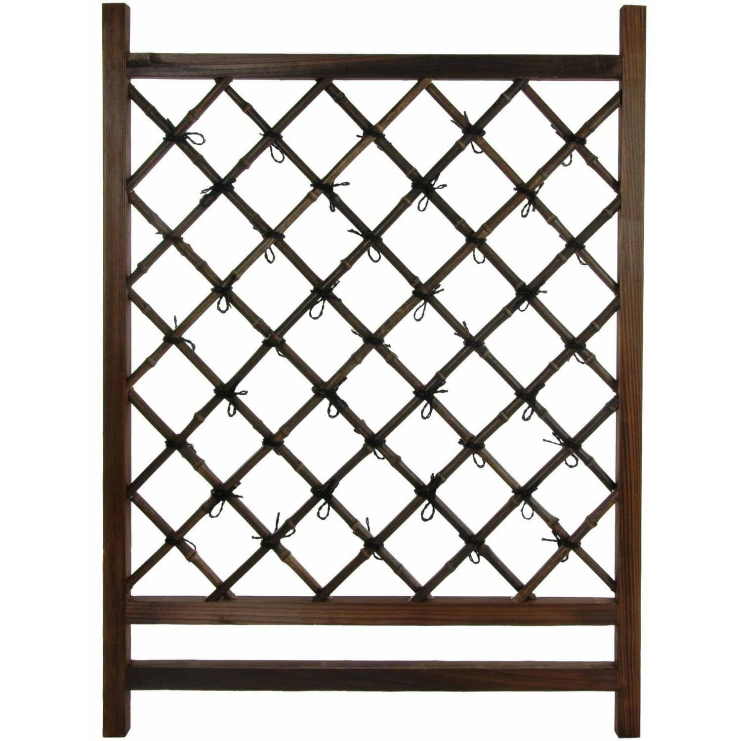 Rustic Brown and Black Wood Lattice Garden Trellis